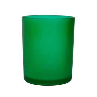 6 Lı Yeşil Buzlu Düz Cam Bardak  Mumluk -Doluma Uygun 405