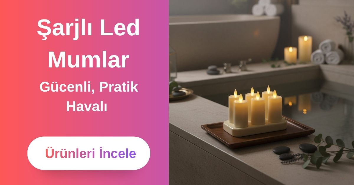 Şarjlı Led Mum 