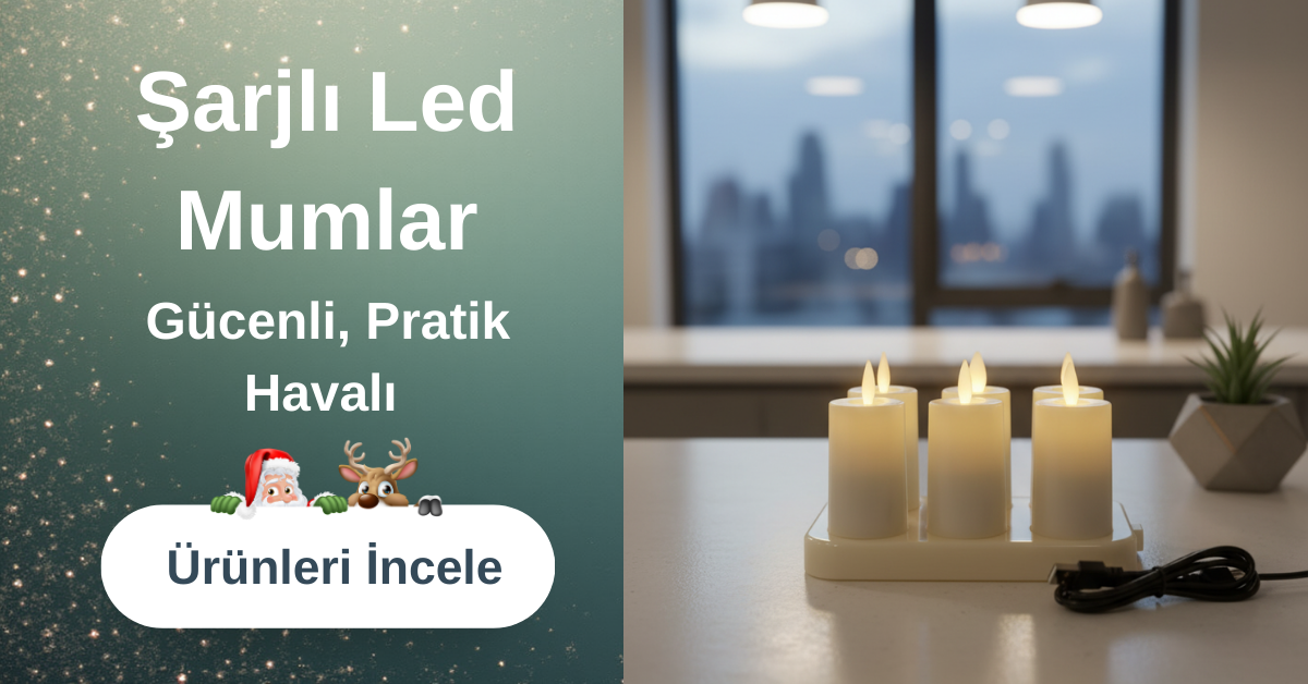 Şarjlı Led Mum 