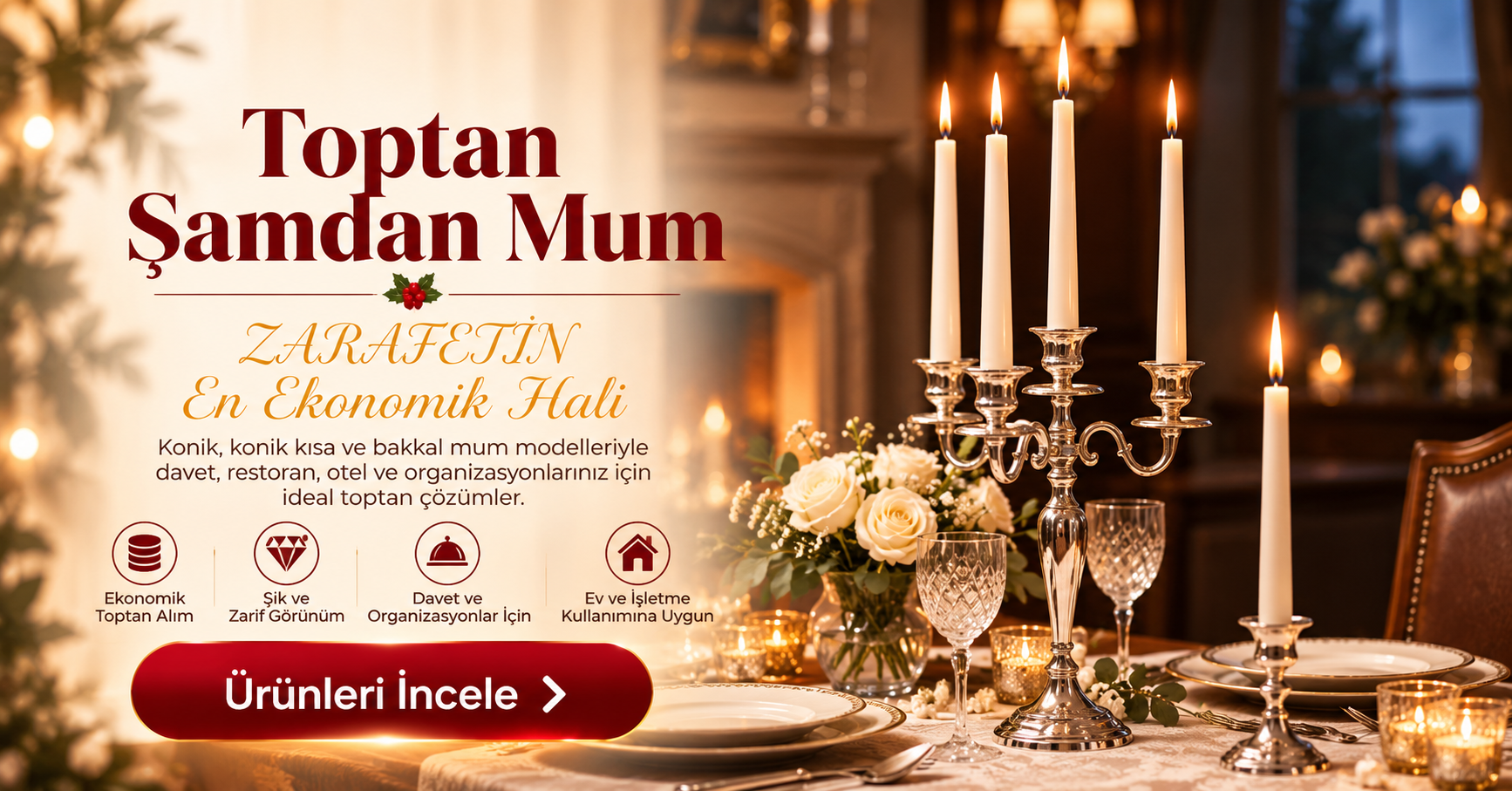 Toptan Şamdan Mum 
