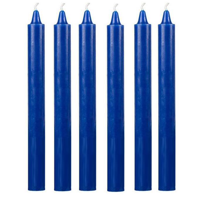 Toptan 72 Adet Mavi Şamdan Mum 6'lı Paket – Çap 1,8 cm - Görsel 1