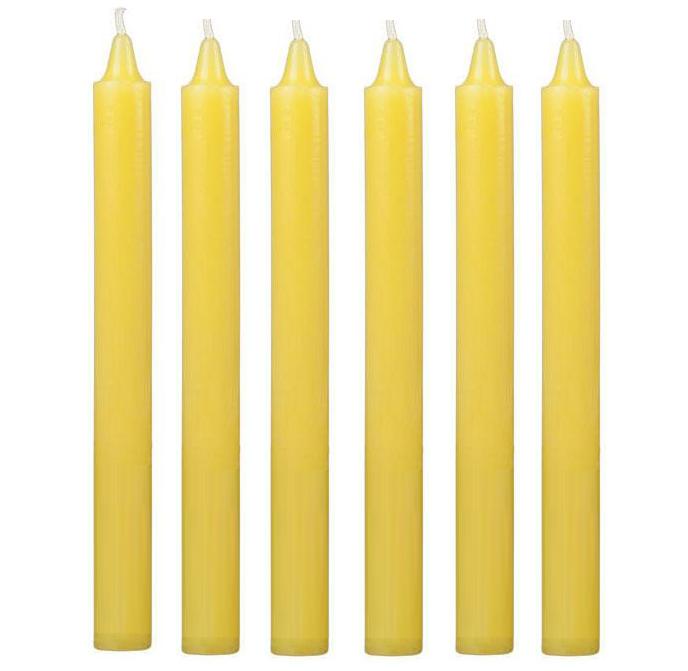 Toptan 72 Adet Sarı Şamdan Mum 6'lı Paket – Çap 1,8 cm - Görsel 1