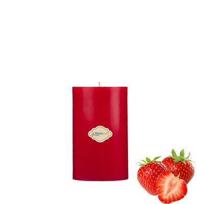 1 Koli (24 Adet) 7x10 cm Çilek Kokulu Kırmızı Renk Toptan Mum