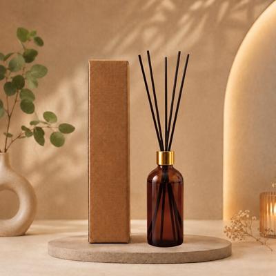 1 Koli 20 Paket  Çubuklu Oda Kokusu Amber Şile 100 ml Gold Kapak 