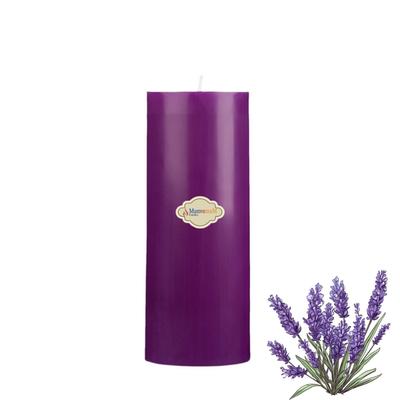1 Koli 24 Adet Lavanta Kokulu 7X15 Mor Silindir Mum 