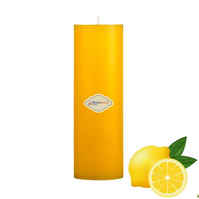 1 Koli 24 Adet Limon Kokulu 7X20 Sarı Silindir Mum