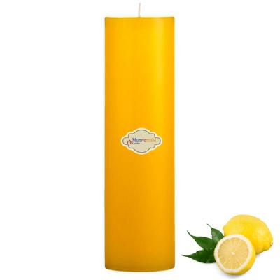 1 Koli 24 Adet Limon Kokulu 7X25 Sarı Silindir Mum
