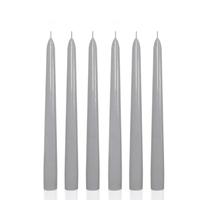 1 Koli 72 Adet 6 Lı Gri Konik Şamdan Mum Yükseklik 18 cm 