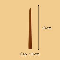 1 Koli 72 Adet 6 Lı Kahverengi Konik Şamdan Mum Yükseklik 18 cm 