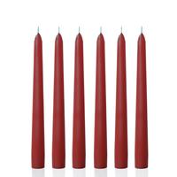 1 Koli 72 Adet 6 Lı Kısa Bordo Konik Şamdan Mum Yükseklik 18 cm 
