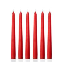 1 Koli 72 Adet 6 Lı Kısa Kırmızı Konik Şamdan Mum Yükseklik 18 cm 