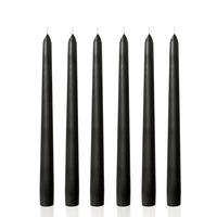1 Koli 72 Adet 6 Lı Kısa Siyah Konik Şamdan Mum Yükseklik 18 cm 