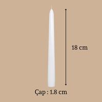 1 Koli 72 Adet 6 Lı Konik Şamdan Mum Yükseklik 18 cm 
