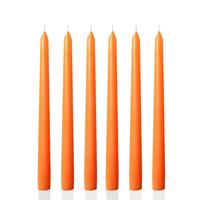 1 Koli 72 Adet 6 Lı Turuncu Konik Şamdan Mum Yükseklik 18 cm 