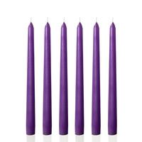 1 Koli 72 Adet 6 Lı Mor Konik Şamdan Mum Yükseklik 18 cm 