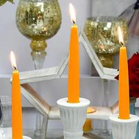 1 Koli 72 Adet 6 Lı Turuncu Konik Şamdan Mum Yükseklik 18 cm 