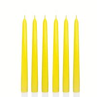 1 Koli 72 Adet 6 Lı Sarı Konik Şamdan Mum Yükseklik 18 cm 