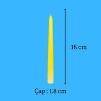 1 Koli 72 Adet 6 Lı Sarı Konik Şamdan Mum Yükseklik 18 cm 