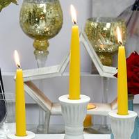 1 Koli 72 Adet 6 Lı Sarı Konik Şamdan Mum Yükseklik 18 cm 