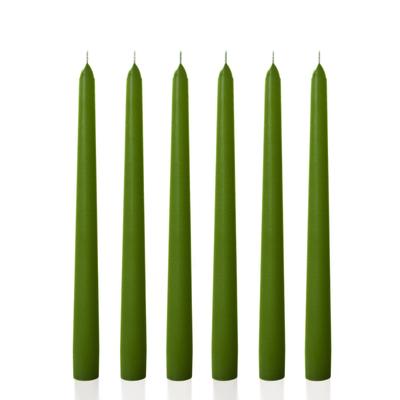 1 Koli 72 Adet 6 Lı Yeşil Konik Şamdan Mum Yükseklik 18 cm 