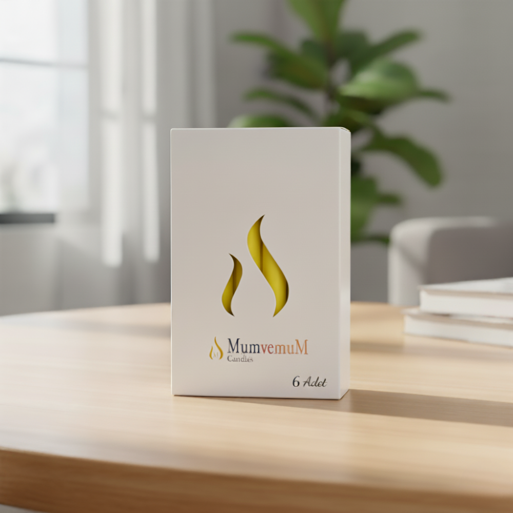 Toptan 72 Adet Sarı Şamdan Mum 6'lı Paket – Çap 1,8 cm - Görsel 2