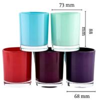 1 Koli Toptan 48 Adet İç Boyama Düz Cam Bardak -Mumluk /Doluma Uygun 405