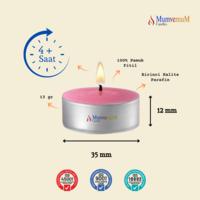 10 Lu Gül Kokulu Pembe Tealight Mum