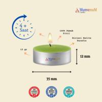 50 Li Melisa Kokulu Yeşil Tealight Mum