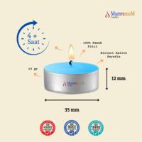 50 Li Okyanus Kokulu Mavi Tealight Mum