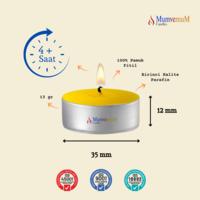 100 Lu Papatya Kokulu Sarı Tealight Mum