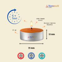 50 Li Tarçın Kokulu Kahve Rengi Tealight Mum