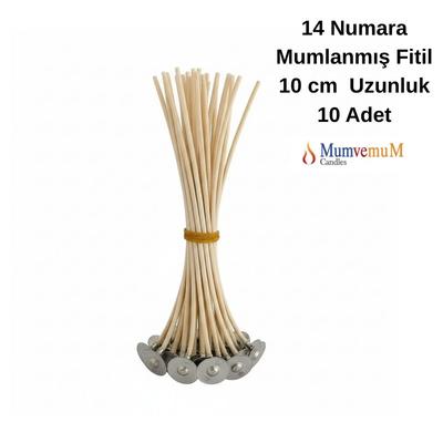 10 Adet 14 Numara Mum Fitili Mumlanmış