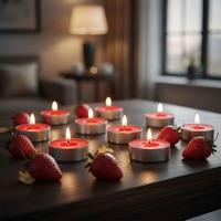 10 Lu Çilek Kokulu Kırmızı Tealight Mum