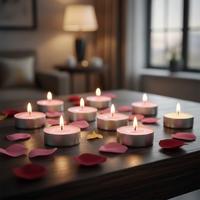 10 Lu Gül Kokulu Pembe Tealight Mum