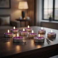 10 Lu Lavanta Kokulu Mor Tealight Mum