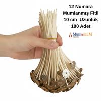 100 Adet12 Numara Mum Fitili Mumlanmış