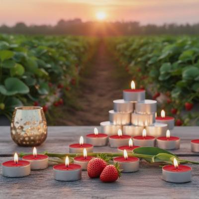 100 Lu Çilek Kokulu Kırmızı Tealight Mum