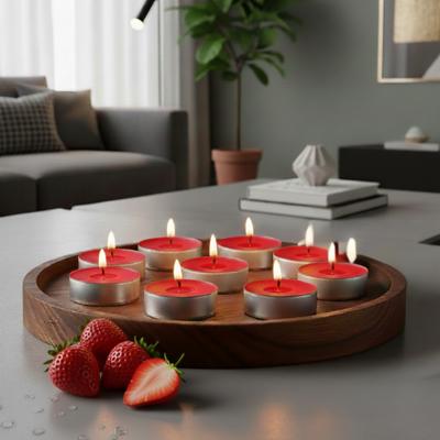 100 Lu Çilek Kokulu Kırmızı Tealight Mum