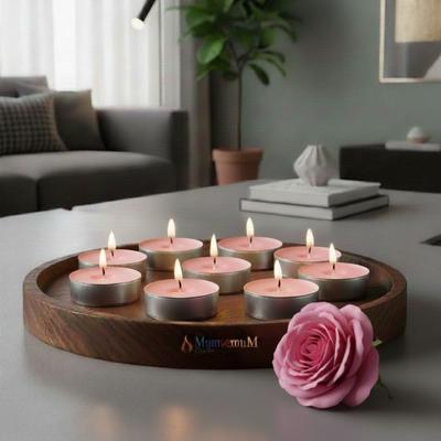 100 Lu Gül Kokulu Pembe Tealight Mum