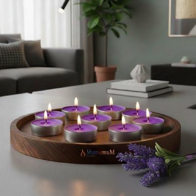 100 Lu Lavanta Kokulu Mor Tealight Mum