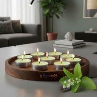 100 Lu Melisa Kokulu Yeşil Tealight Mum