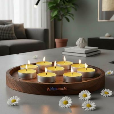 100 Lu Papatya Kokulu Sarı Tealight Mum