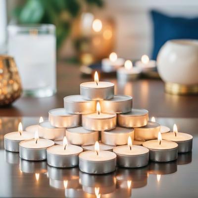 100 Lü Tea Light Mum 3 + Saat 