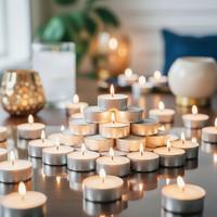 100 Lü Tea Light Mum 4 + Saat 