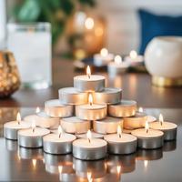 100 Lü Tea Light Mum 4 + Saat 