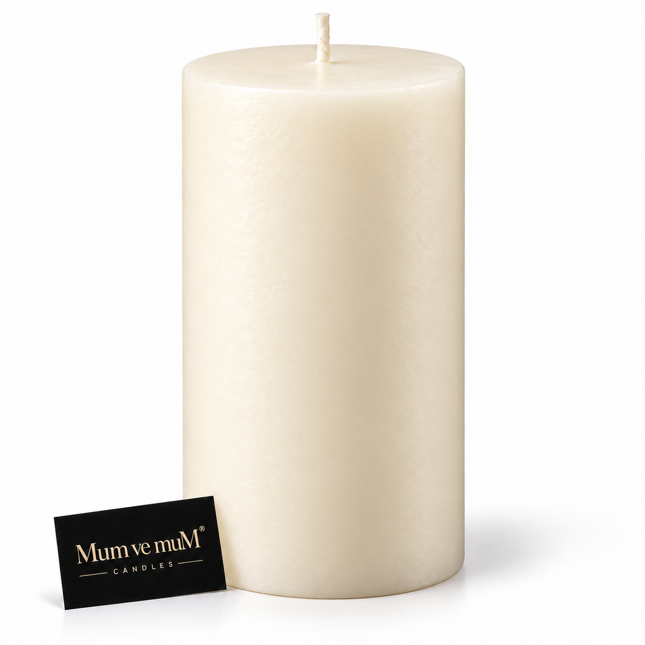10x15 Krem Silindir Mum