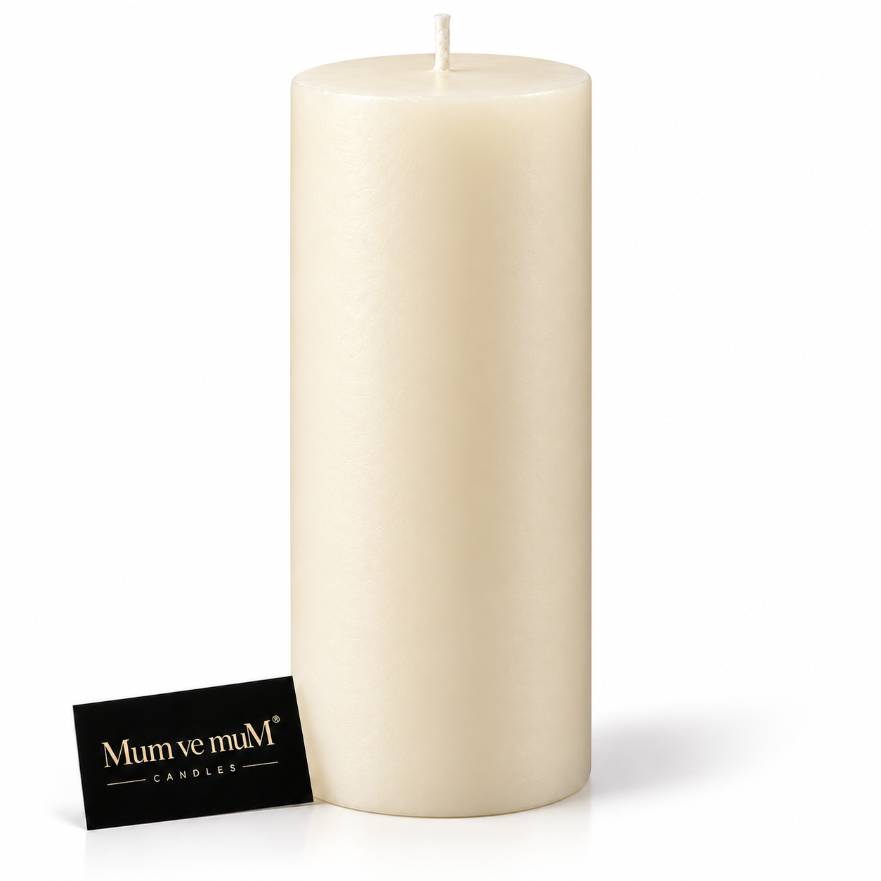 10x20 Krem Silindir Mum 