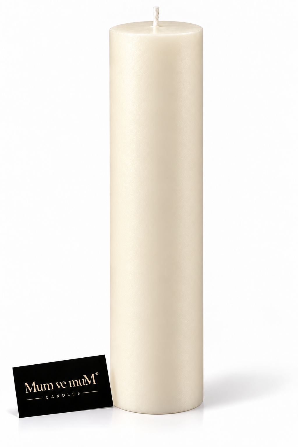 10x30 cm Krem Silindir Mum