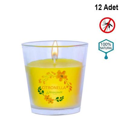 12 Adet Citronella  Konik Bardak Sinek Kovan Mum