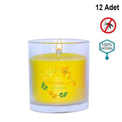 12 Adet Citronella Sinek Kovan Bardak Mum